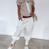 Pantalon Mode Couleur Unie Court