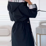 Veste Trenchcoat Avec Caractéristique Capuche
