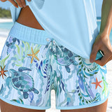 Tankini Élégant Imprimé Océan Fendu