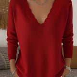 Pull Col En V Doux Tricoté