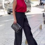 Pantalon Asymétrique À Couches Jambes Larges