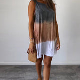 Robe décontractée sans manches bloc de couleur