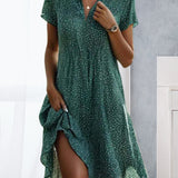 Robe florale décontractée à revers
