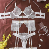 Sous-Vêtements Brodés Sexy Cinq Pièces