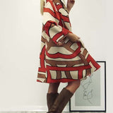 Robe imprimée design col rond