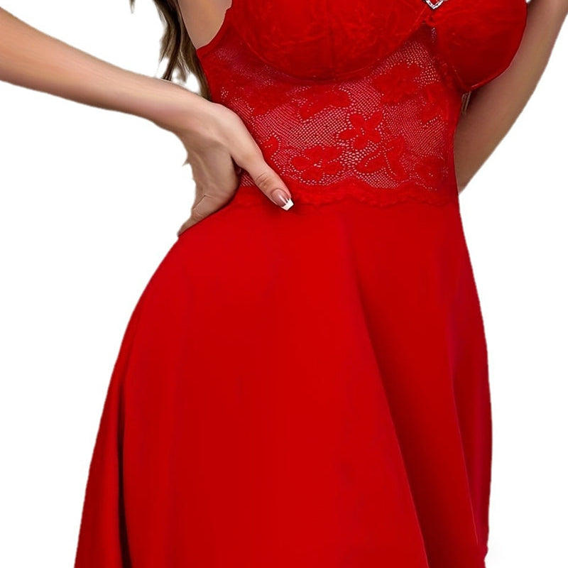 Nuisette Sexy En Dentelle À Bretelles