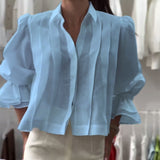 Chemise Manche Bouffante Volant
