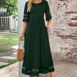 Robe élégante à Manches Mi-Longues Et Col Rond Décontracté