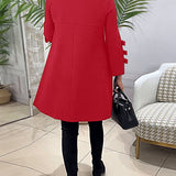 Robe décontractée au genou avec manches longues