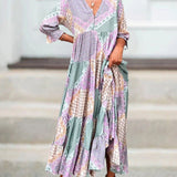 Robe à blocs de couleurs et manches 3/4
