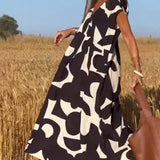Robe avec imprimé et col en V