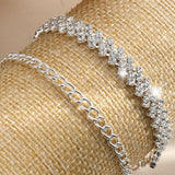 Bracelet de cheville en strass losange irrégulier