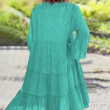 Robe à manches 3/4 à imprimé géométrique Boho