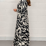 Robe manches 3/4 col v