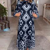 Robe à imprimé géométrique à manches longues