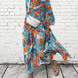 Robe à manches volantées et col en V