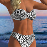 Maillot De Bain Sexy Imprimé Léopard Deux-Pièces