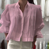 Chemise Manche Bouffante Volant