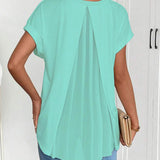 T-Shirt À Manches Courtes Uni Patchwork