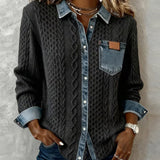 Chemise Manches Longues À Patchwork Jean