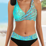 Bikini coloré avec soutien-gorge cache-cœur