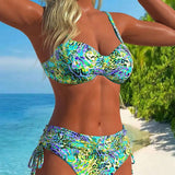 Maillot de Bain en Deux Pièces Accrocheur avec Motif Léopard