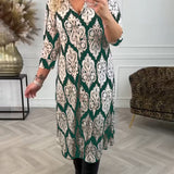 Robe à revers imprimé et fente latérale