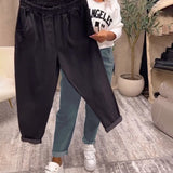 Pantalon décontracté de couleur unie avec poche