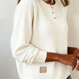 Pull Élégant Bouton Manche Raglan