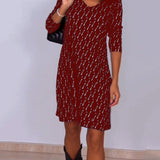 Robe col V imprimé losanges