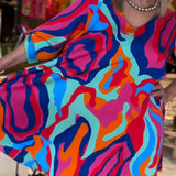 Robe ample imprimée à col rond