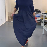 Robe longue décontractée de couleur unie