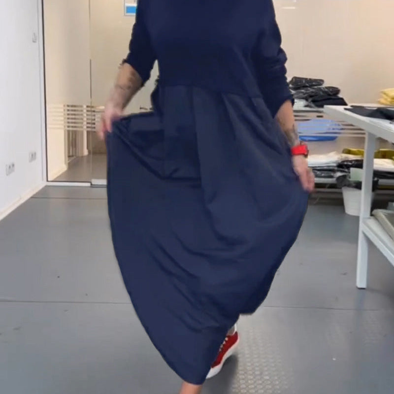 Robe longue décontractée de couleur unie