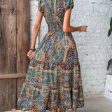 Robe élégante à imprimé vintage