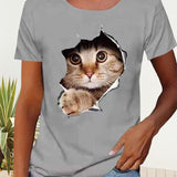 T-shirt avec imprimé chat