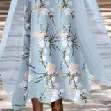Robe ample manches 3/4 à imprimé fleuri