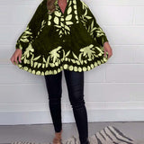 Blouse imprimée à manches cloche et boutons