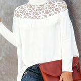 Haut Col Roulé Dentelle Sheer Tricot