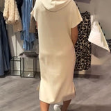 Robe À Capuche Décontractée Cordon