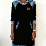 Robe À Capuche Avec Empiècements Contrastés