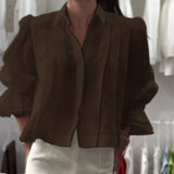Chemise Manche Bouffante Volant