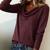 Pull Tendance À Manches Longues Avec Col En Fourrure