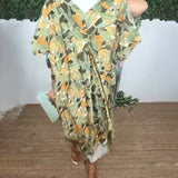 Robe À Col En V Avec Imprimé Torsadé