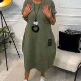 Robe décontractée à manches courtes et imprimé lettre simple