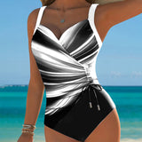 Maillot de Bain Monopièce Cordelette de Couleur Contrastée