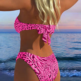 Maillot De Bain Sexy Imprimé Léopard Deux-Pièces