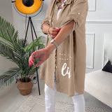 Manteau à capuche boutonné imprimé lettre