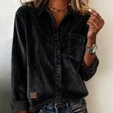 Chemise Tendance Velours Côtelé Revers