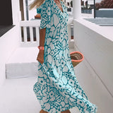 Robe ample imprimée à col en V