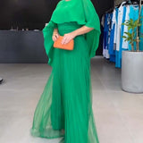 Robe longue à col rond et ligne A